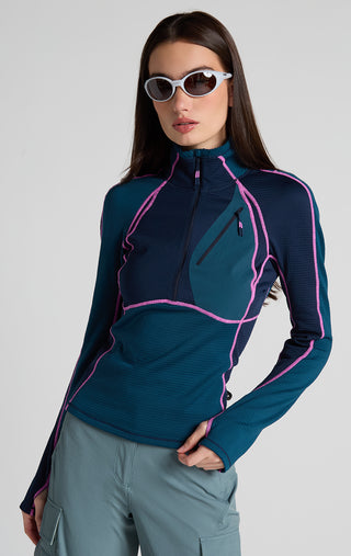 Joytrek Midlayer Grid Fleece Zip Neck