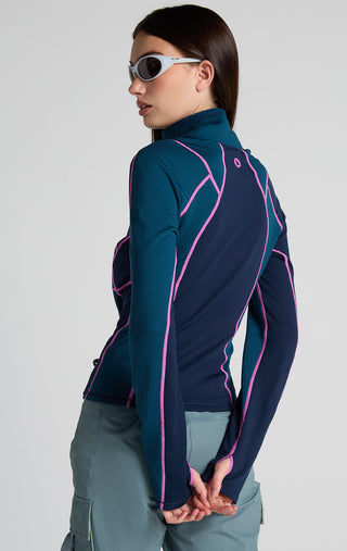 Joytrek Midlayer Grid Fleece Zip Neck