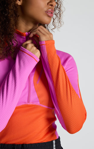 Joytrek Midlayer Grid Fleece Zip Neck