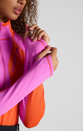 Joytrek Midlayer Grid Fleece Zip Neck