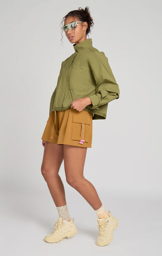 Dirtpop Trek Jacket in Camp with Trailmix Short in Hazelnut Women's Climbing Hiking Outdoors Gear Spring Summer SENIQ