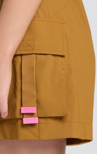 Detail of Hazelnut Trailmix Short by SENIQ