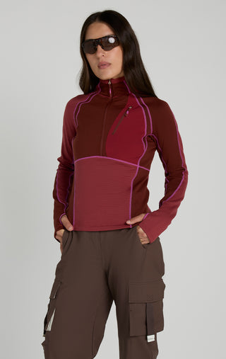 Joytrek Midlayer Grid Fleece Zip Neck