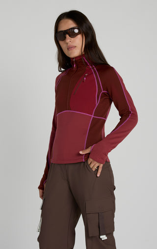 Joytrek Midlayer Grid Fleece Zip Neck