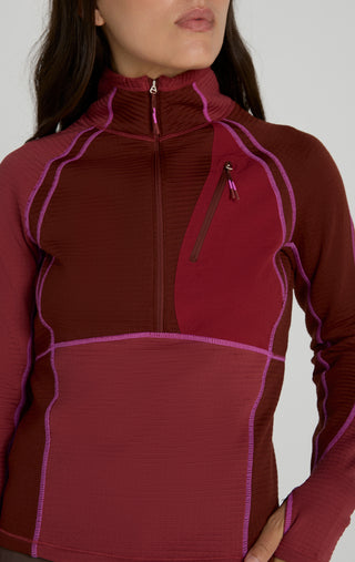 Joytrek Midlayer Grid Fleece Zip Neck