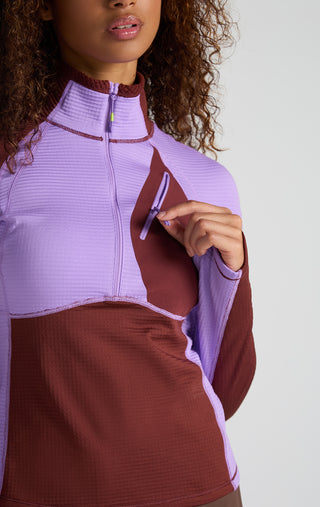 Joytrek Midlayer Grid Fleece Zip Neck