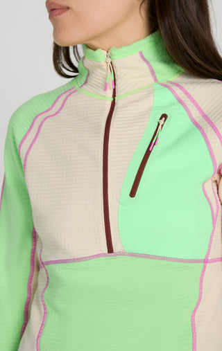 Joytrek Midlayer Grid Fleece Zip Neck