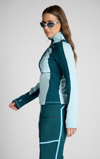 Joytrek Midlayer Grid Fleece Zip Neck
