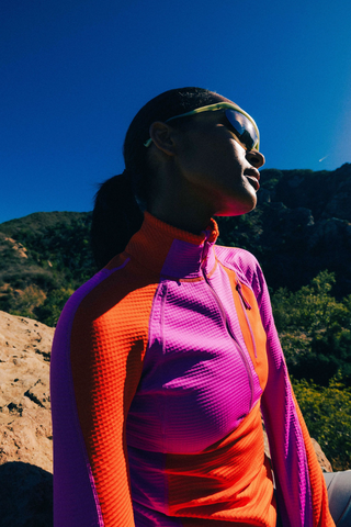Joytrek Midlayer Grid Fleece Zip Neck