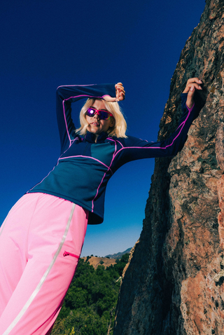 Joytrek Midlayer Grid Fleece Zip Neck