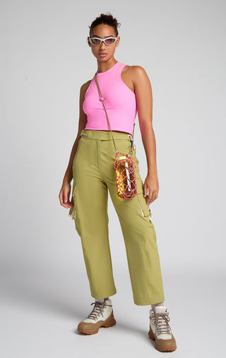Woman wearing Oasis Tank Euphoria colorway